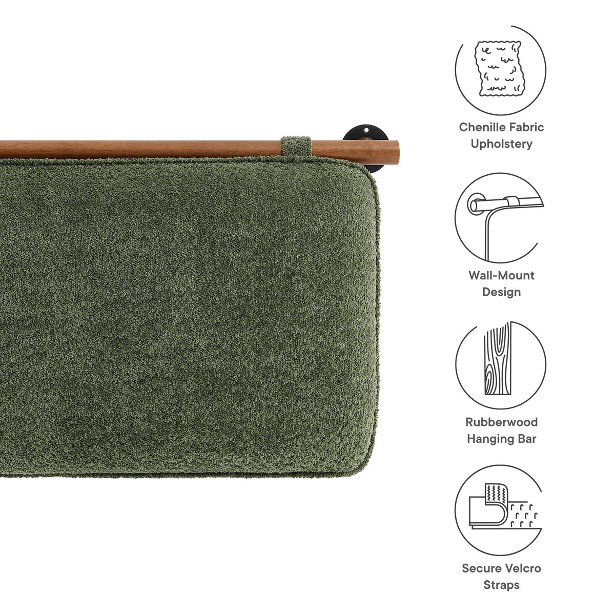 Anela Wall-Mounted Chenille Upholstered Queen Headboard by Modway