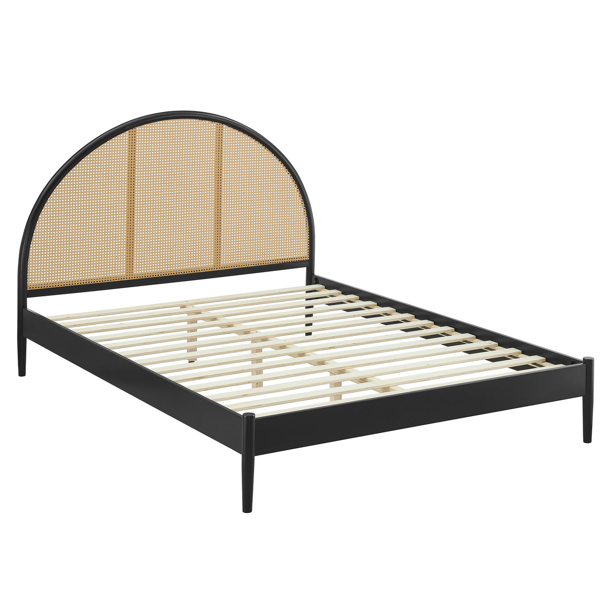 Odette Queen Arched Rattan Cane Platform Bed by Modway