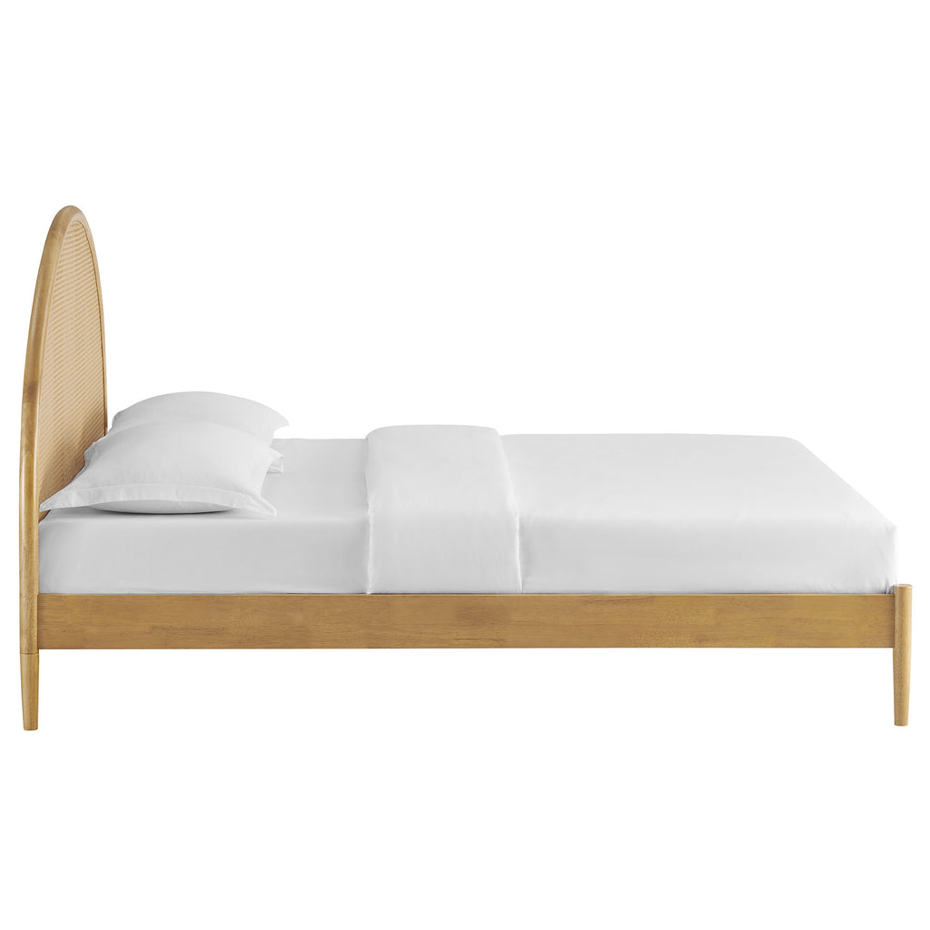 Odette Queen Arched Rattan Cane Platform Bed by Modway