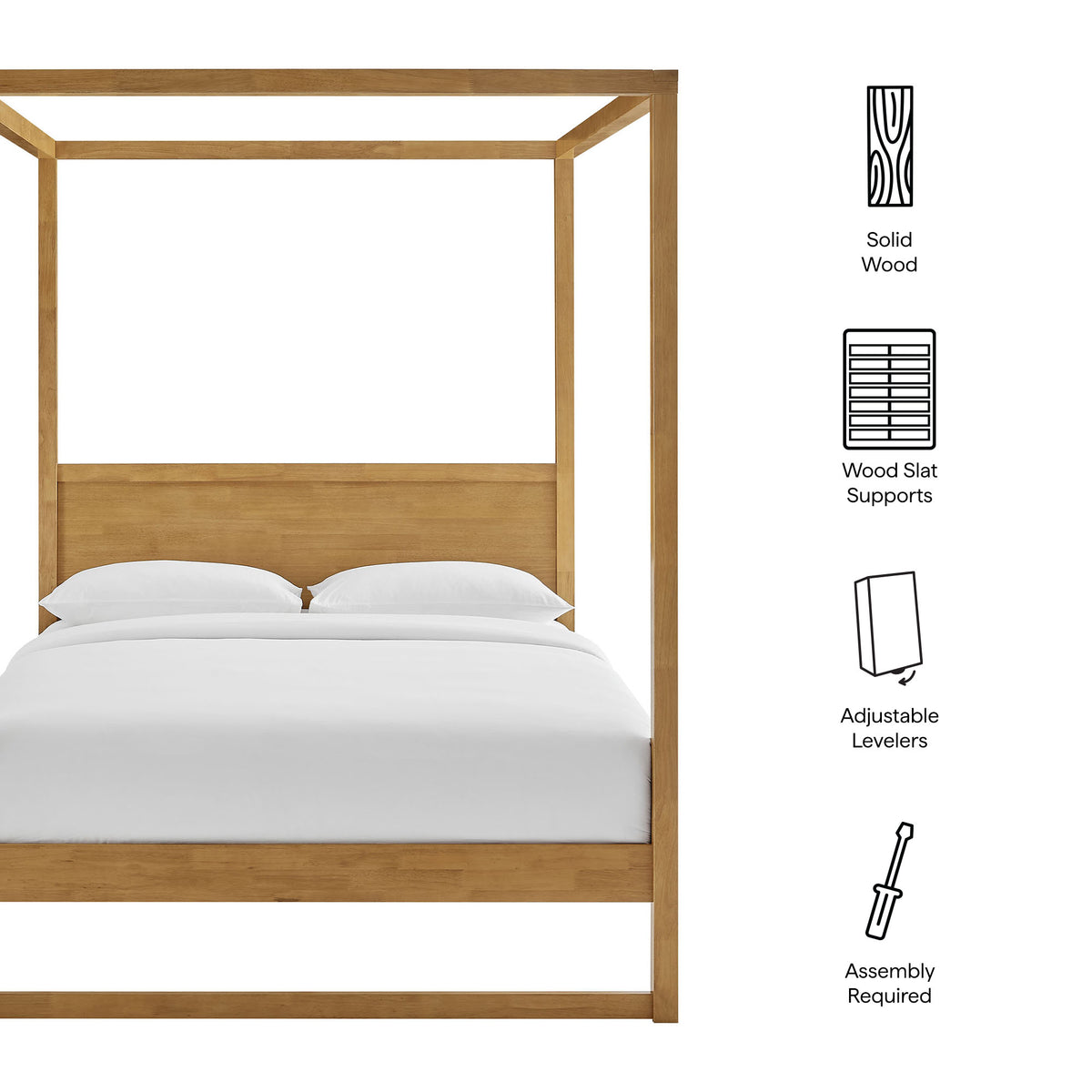Alva Queen Wood Canopy Platform Bed by Modway