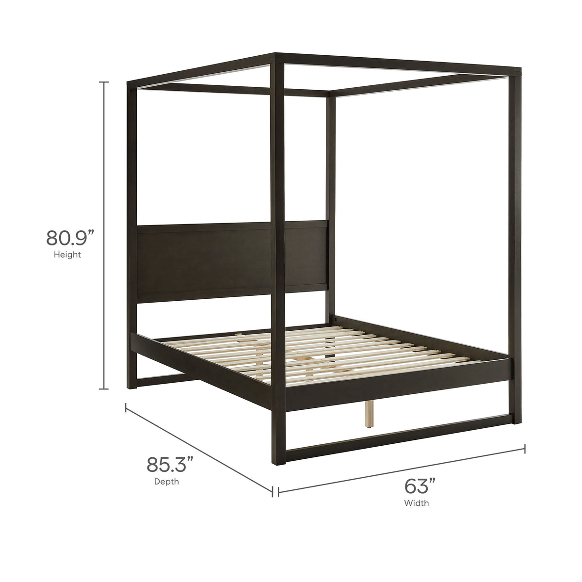 Alva Queen Wood Canopy Platform Bed by Modway