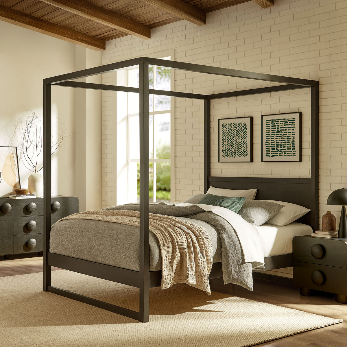 Alva King Wood Canopy Platform Bed by Modway