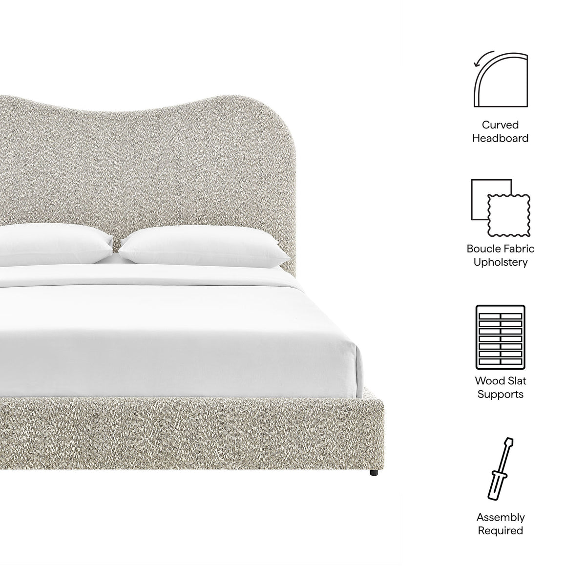 Seluna Boucle Queen Platform Bed by Modway