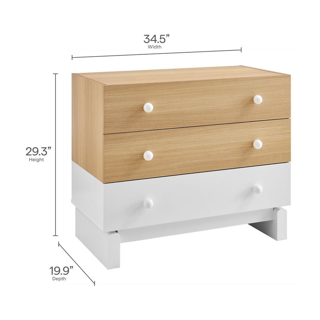 Nolia 3-Drawer Color Block Dresser by Modway