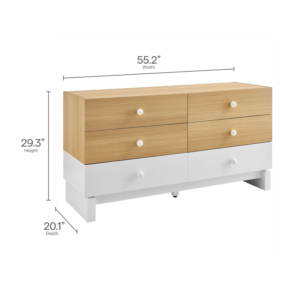Nolia 6-Drawer Color Block Dresser by Modway
