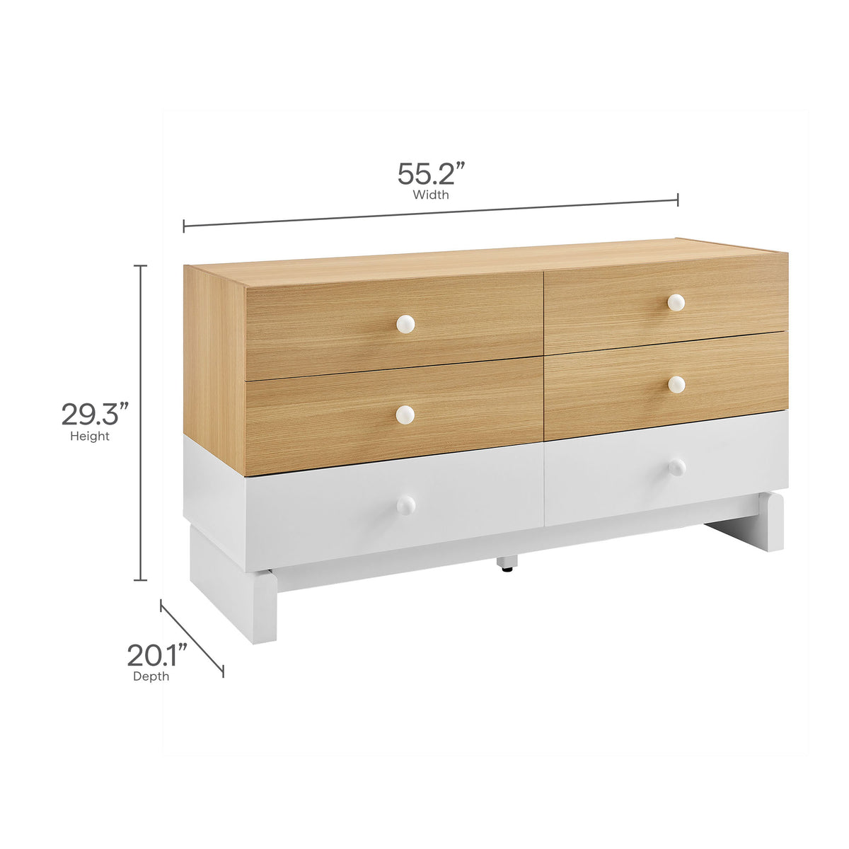 Nolia 6-Drawer Color Block Dresser by Modway