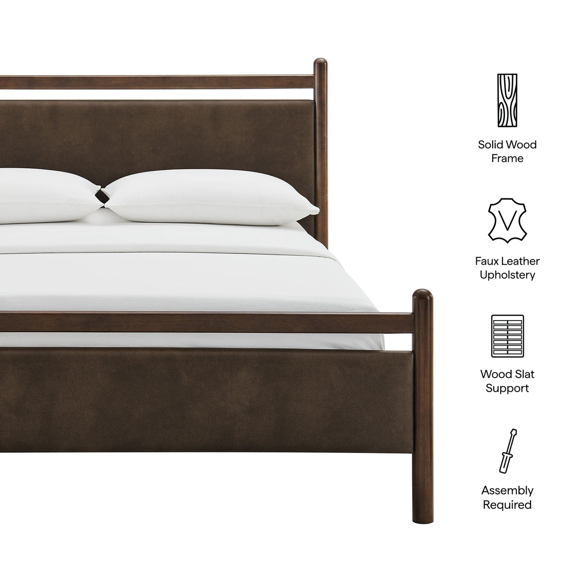Ginny Full Size Vegan Leather Platform Bed Frame by Modway