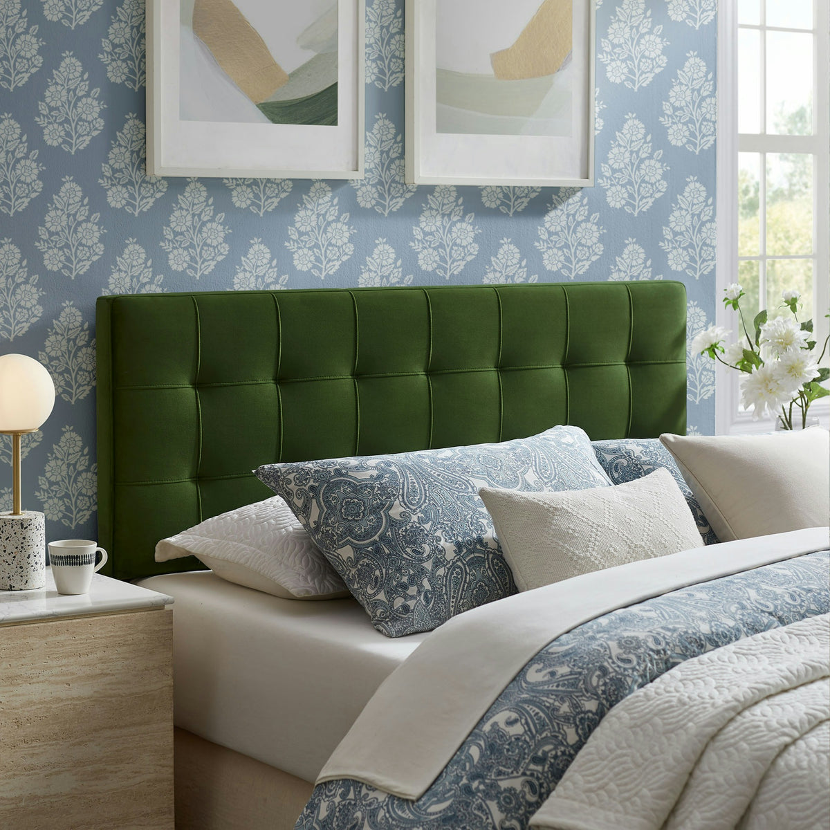 Lily Stain-Resistant Performance Velvet Full Size Headboard by Modway