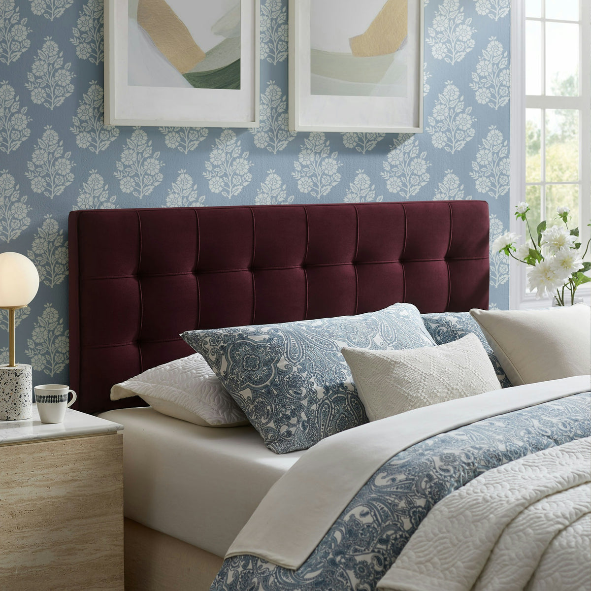 Lily Stain-Resistant Performance Velvet King Size Headboard by Modway