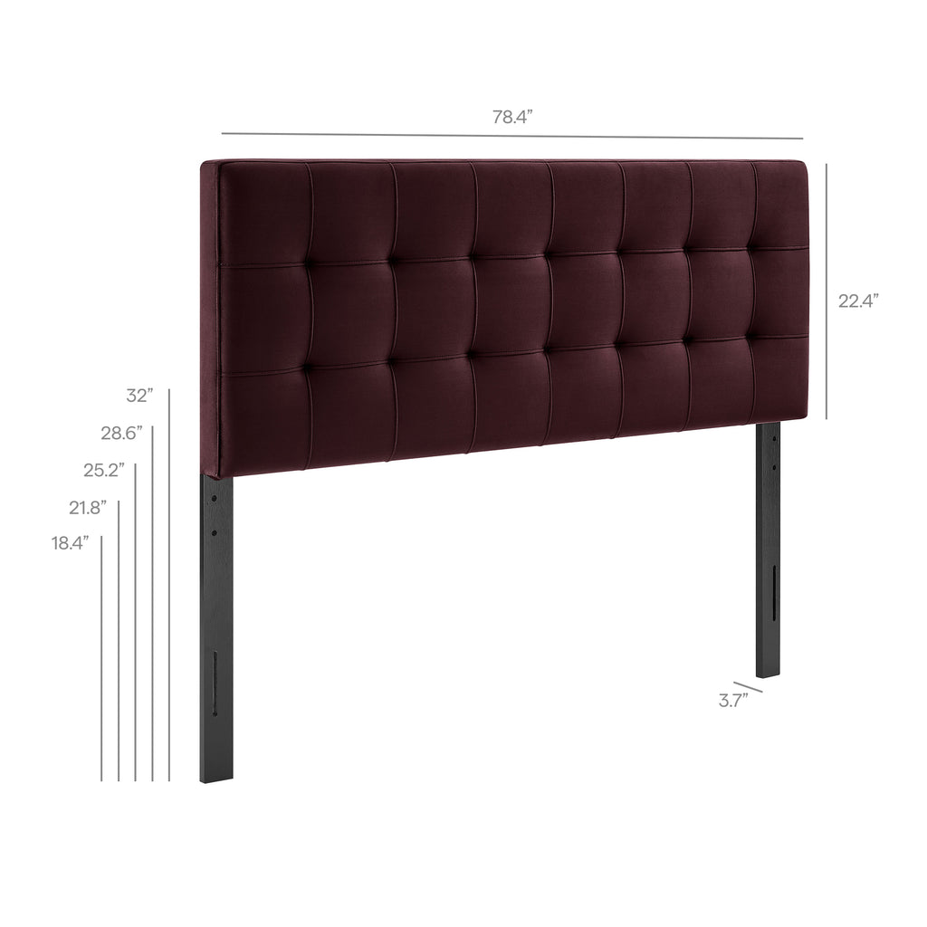 Lily Stain-Resistant Performance Velvet King Size Headboard by Modway