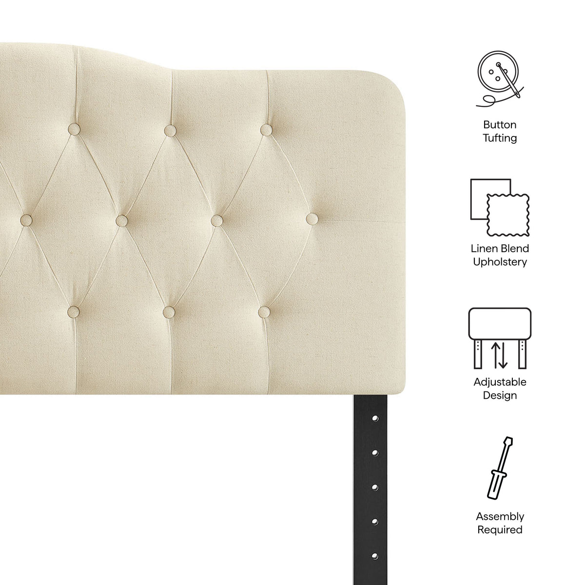Annabel Premium Linen Blend King Headboard by Modway