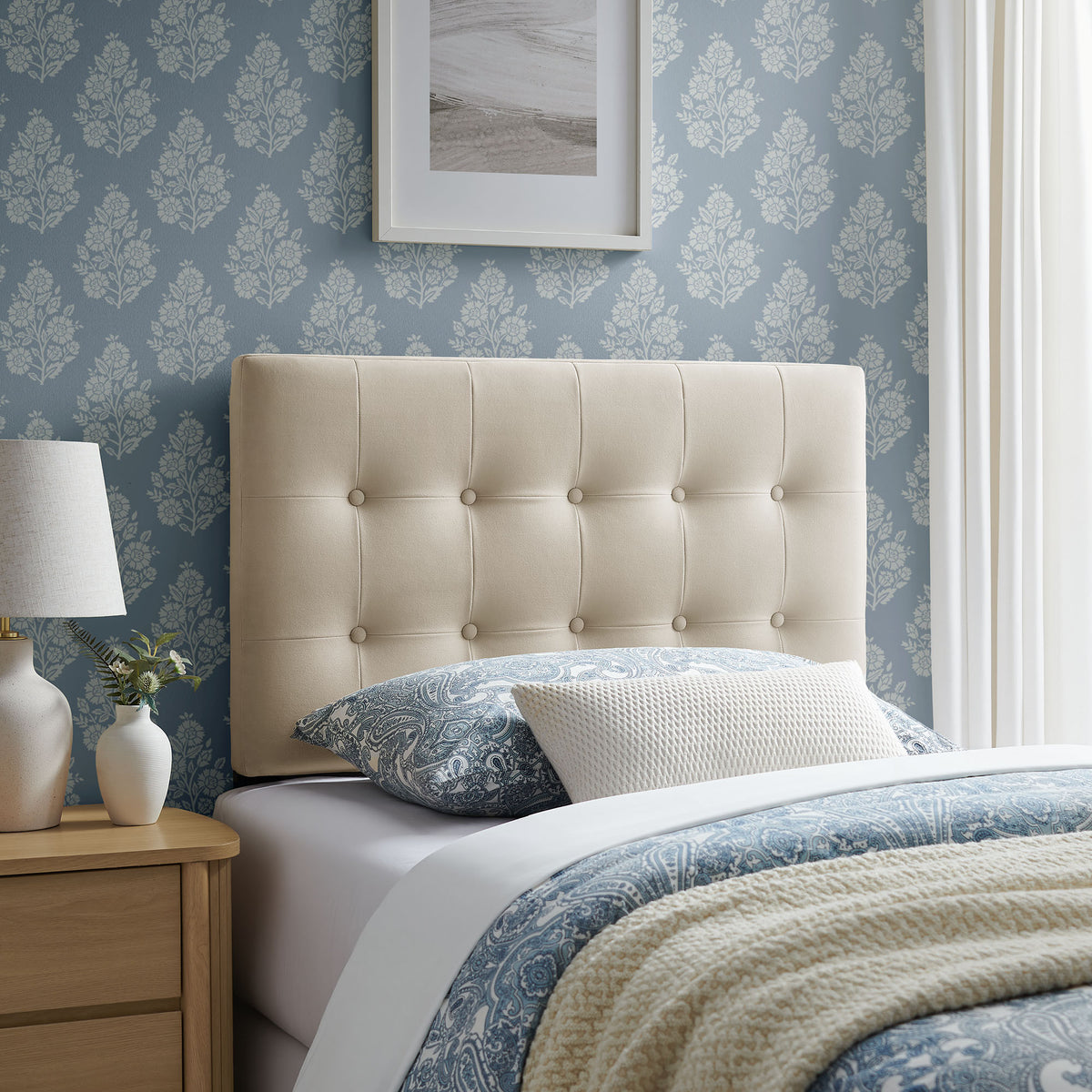 Emily Stain-Resistant Performance Velvet Twin Size Headboard by Modway