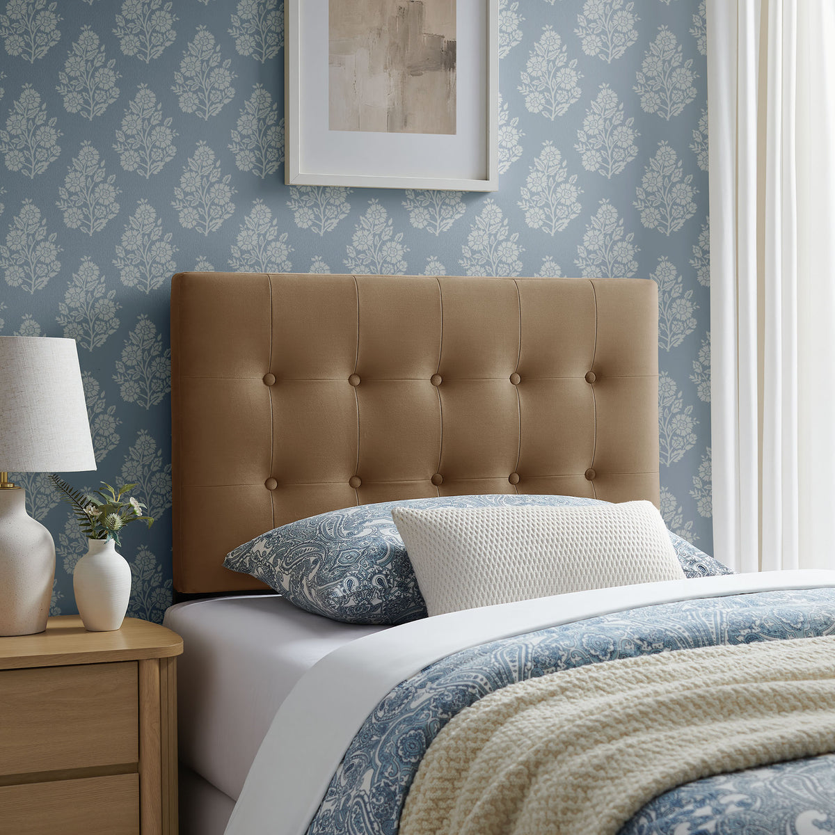 Emily Stain-Resistant Performance Velvet Twin Size Headboard by Modway