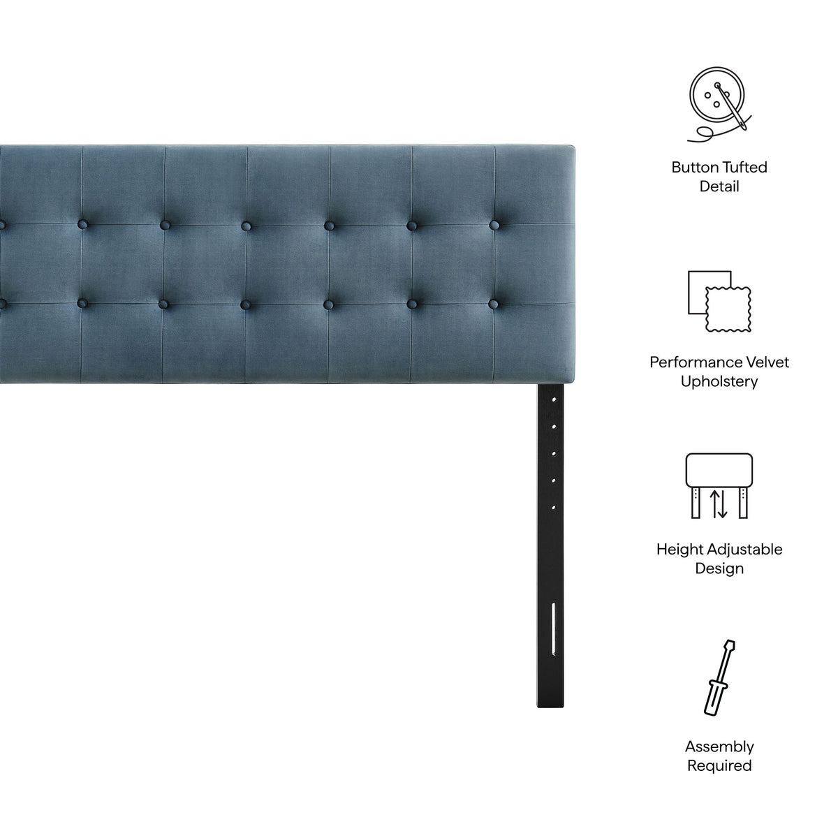 Emily Stain-Resistant Performance Velvet King Size Headboard by Modway