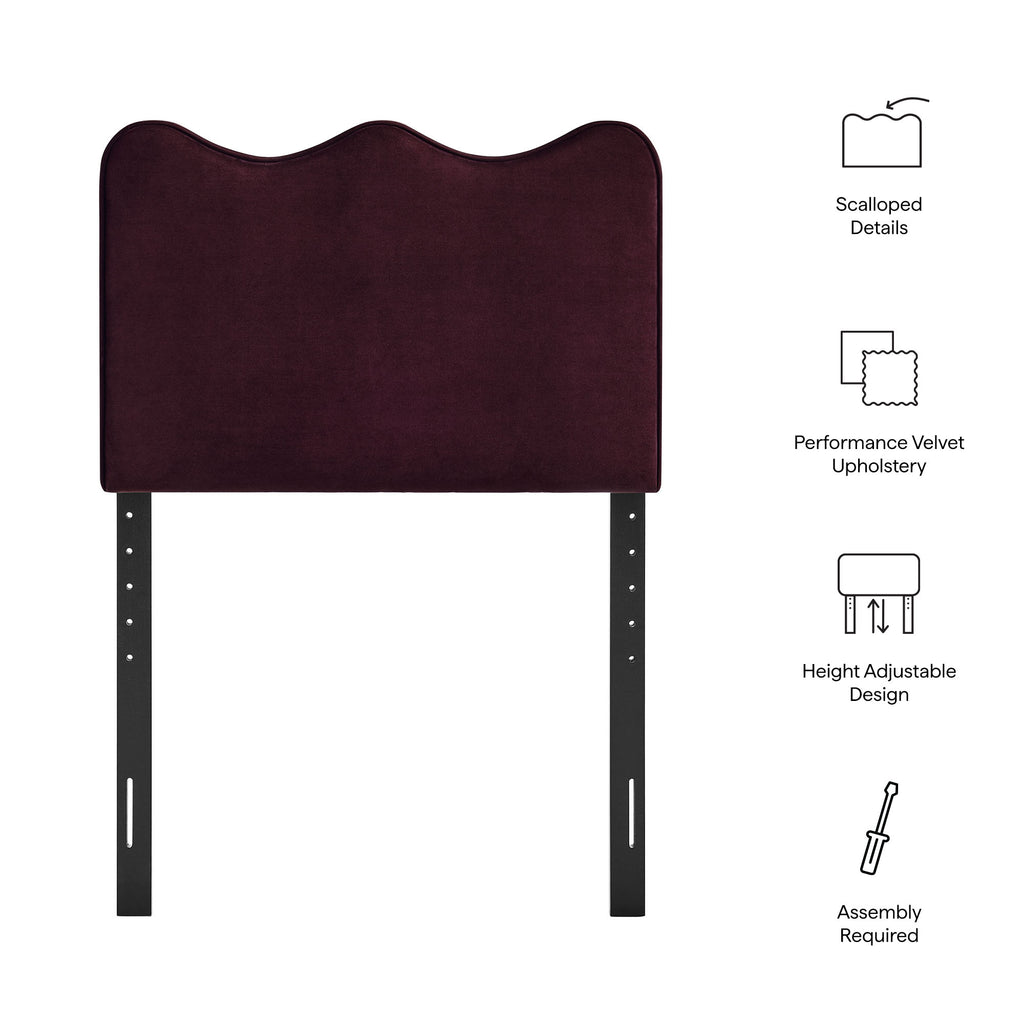 Athena Stain-Resistant Performance Velvet Twin Size Headboard by Modway