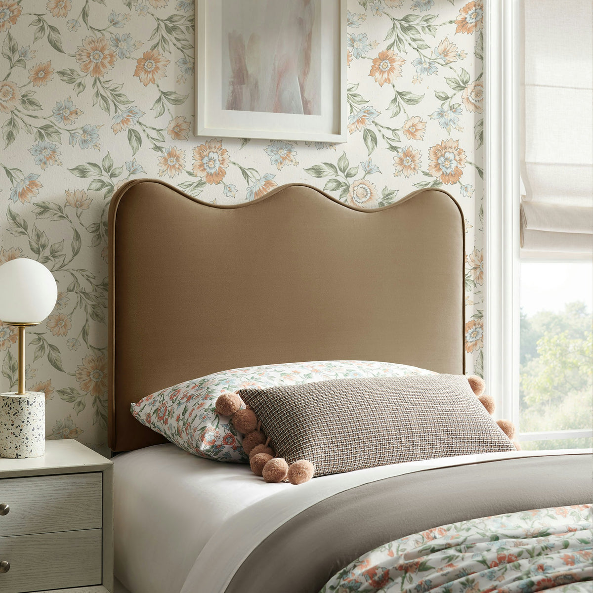 Athena Stain-Resistant Performance Velvet Twin Size Headboard by Modway