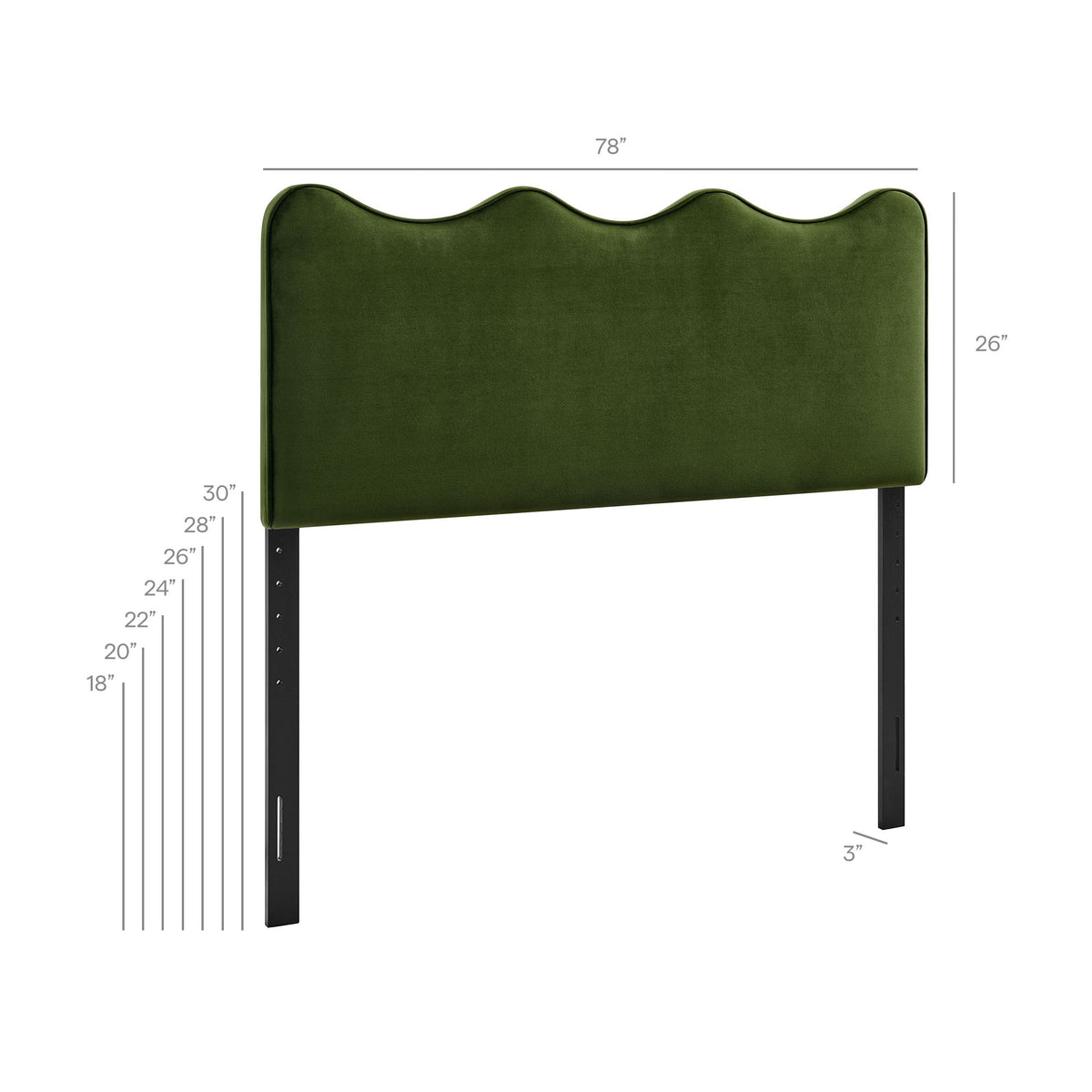 Athena Stain-Resistant Performance Velvet King Size Headboard by Modway