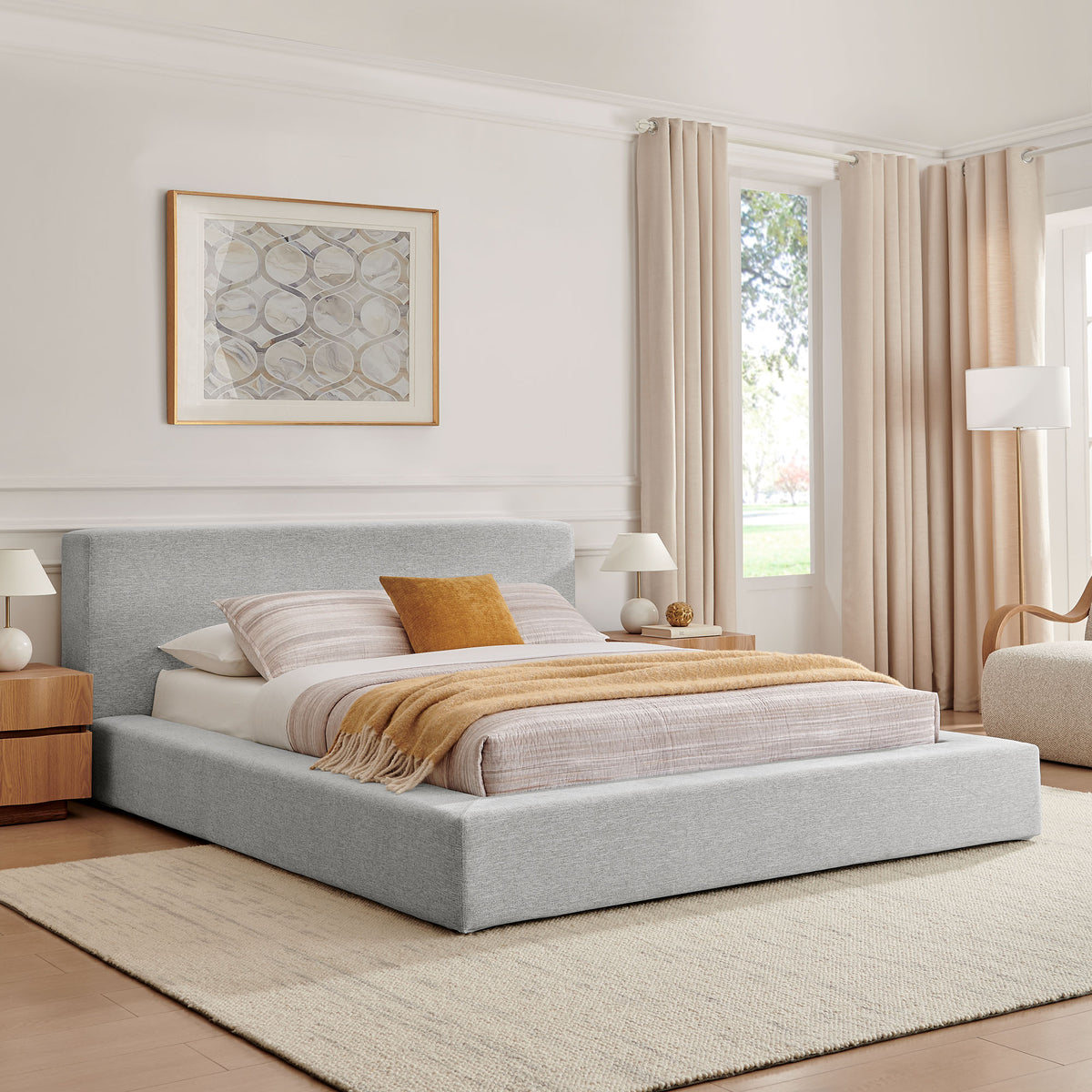Luma Chenille Upholstered Queen Platform Bed Frame by Modway