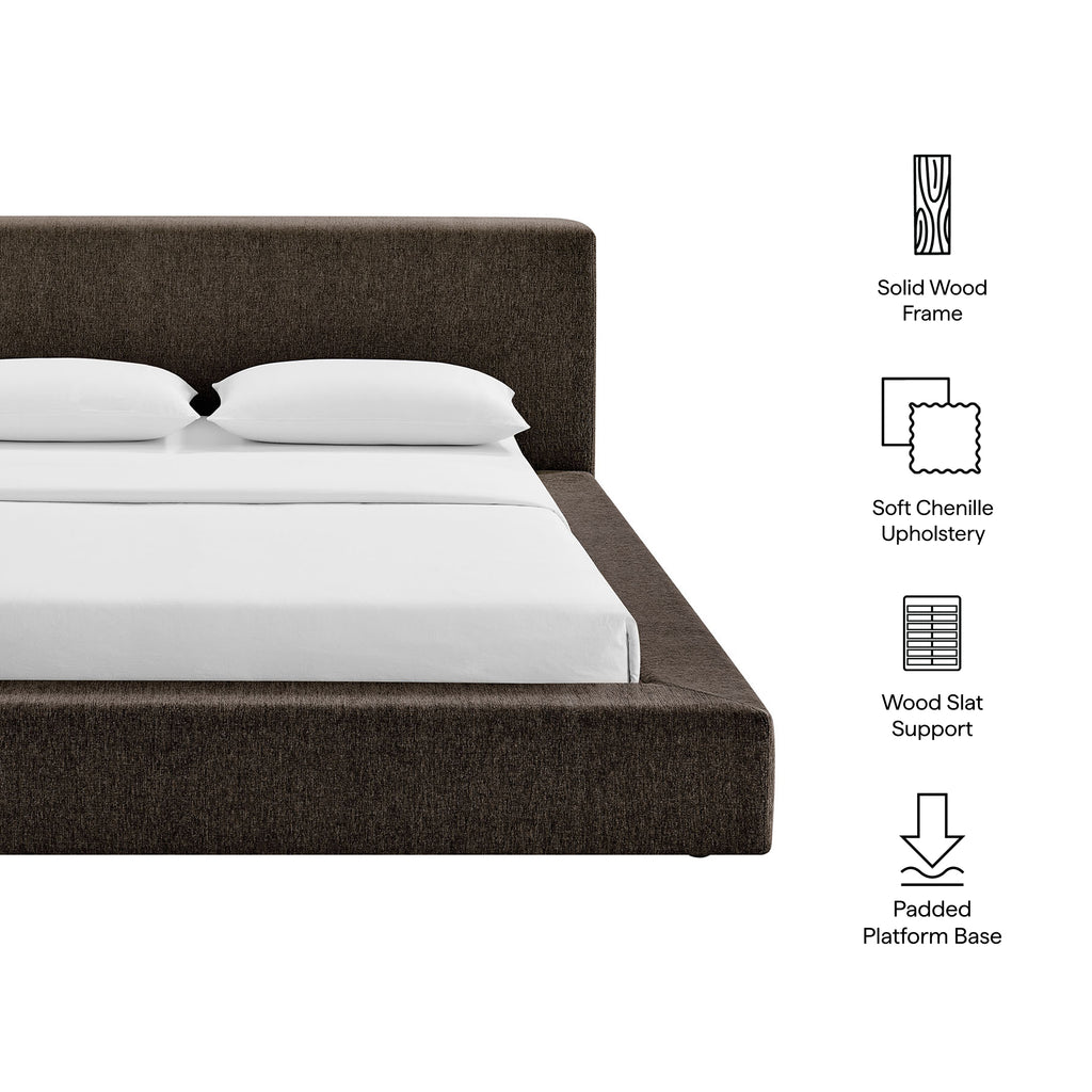 Luma Chenille Upholstered King Platform Bed Frame by Modway