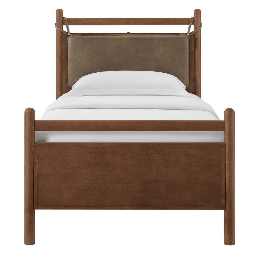 Leni Twin Size Vegan Leather and Wood Platform Bed Frame by Modway