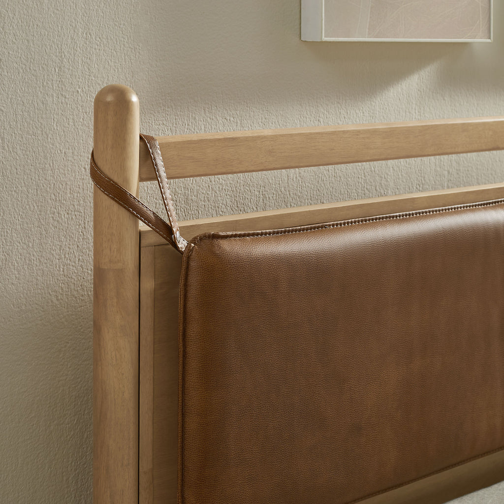 Leni Full Size Vegan Leather and Wood Platform Bed Frame by Modway
