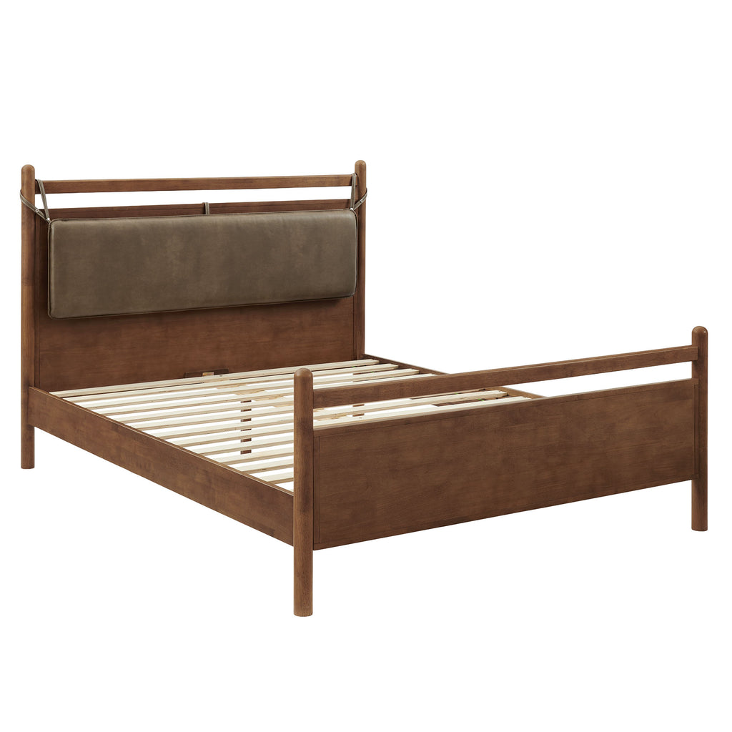 Leni Full Size Vegan Leather and Wood Platform Bed Frame by Modway