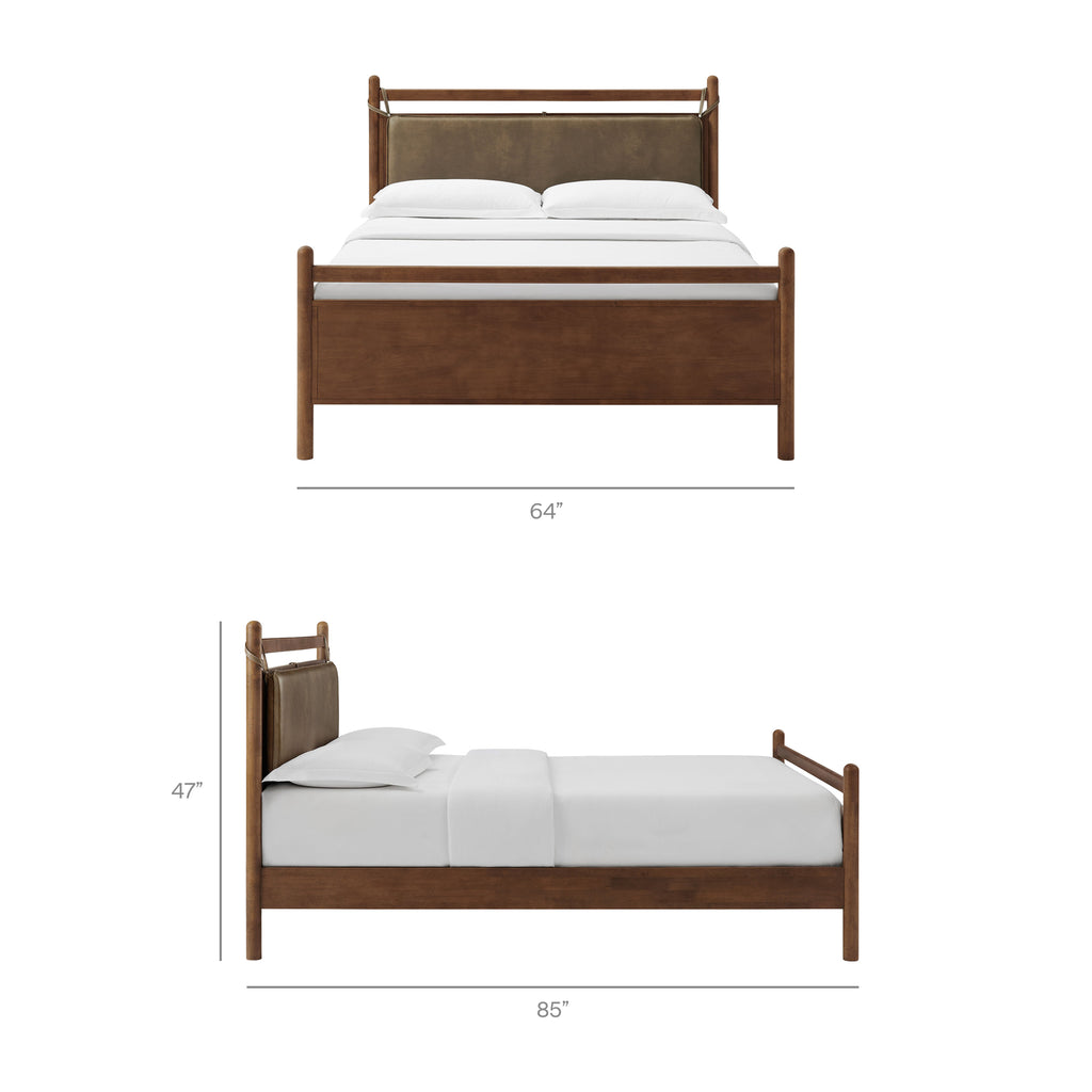 Leni Queen Size Vegan Leather and Wood Platform Bed Frame by Modway