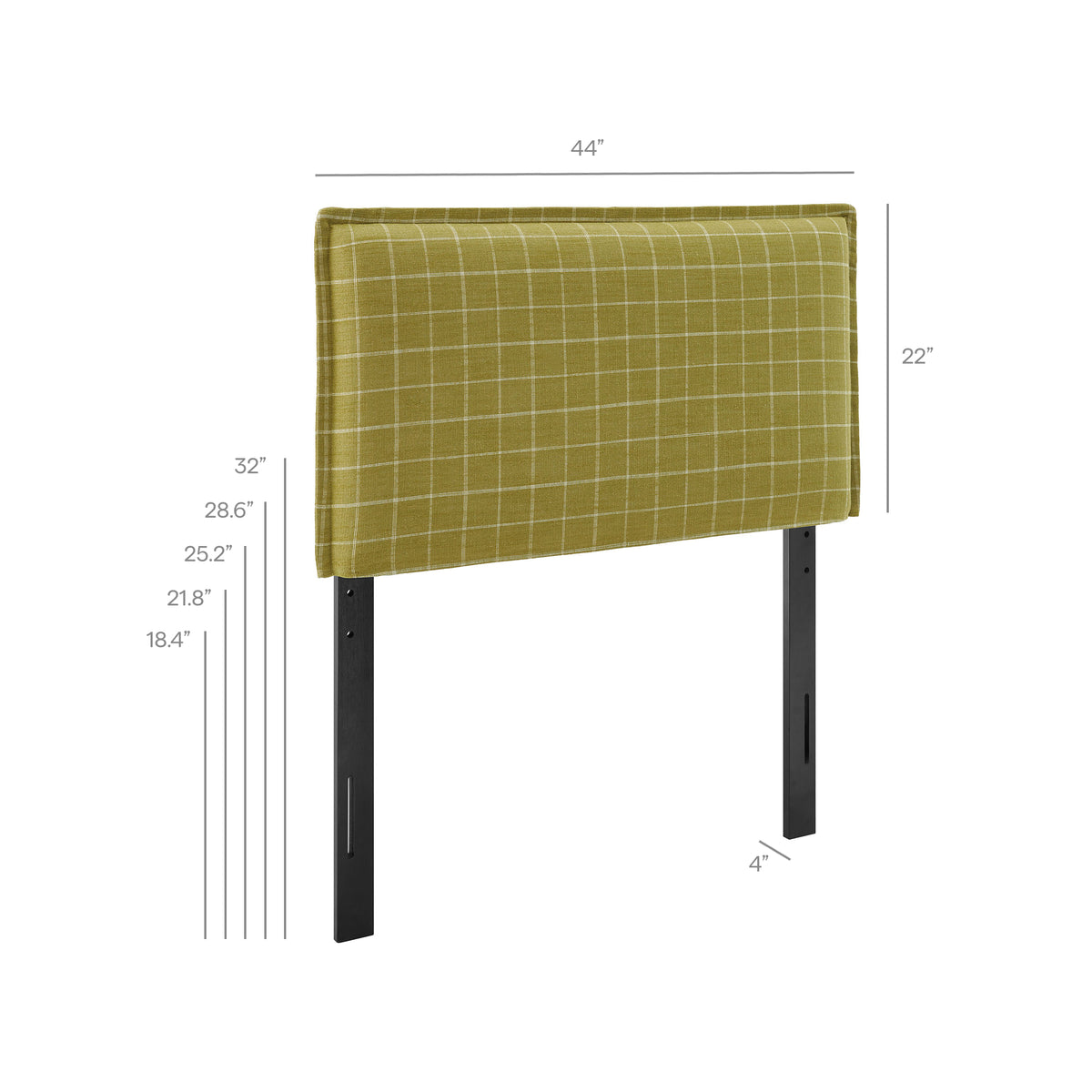 Camille Checkered Linen Blend Twin Size Headboard by Modway