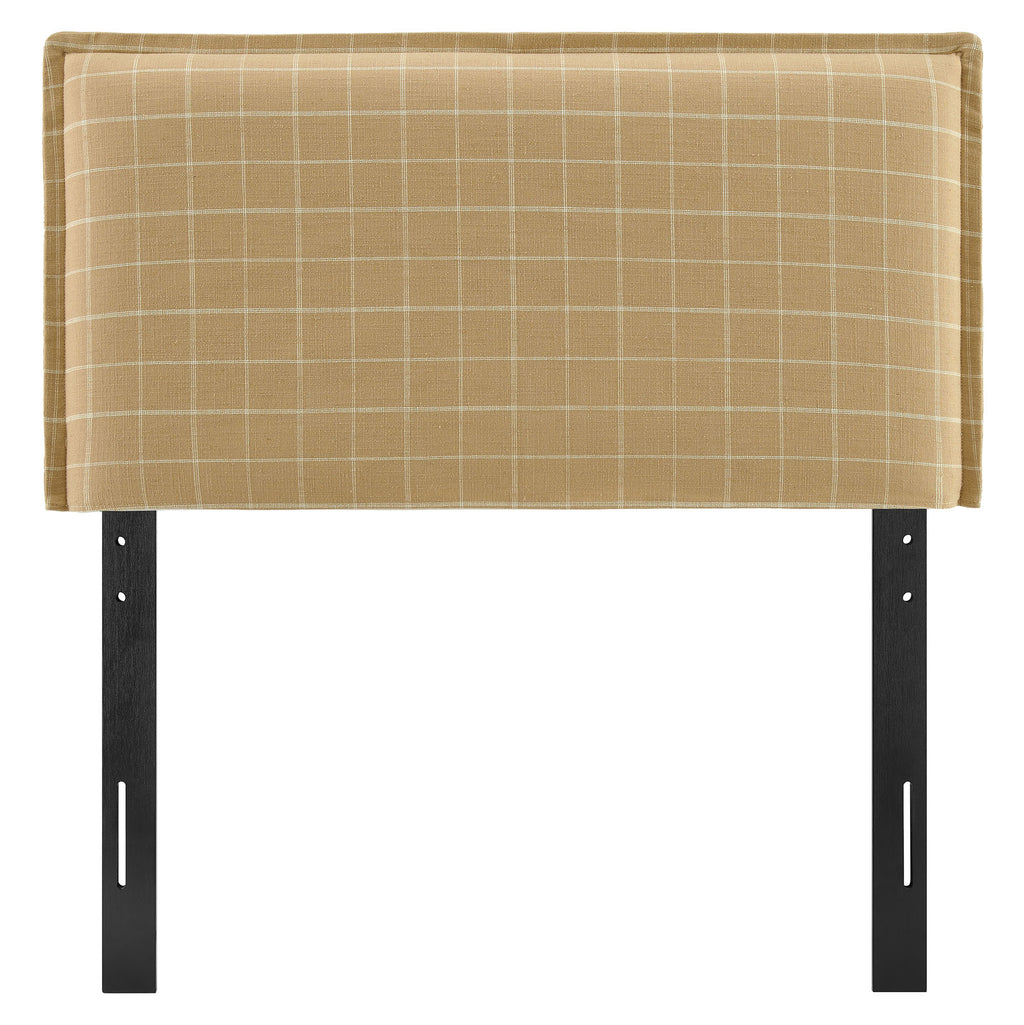 Camille Checkered Linen Blend Twin Size Headboard by Modway