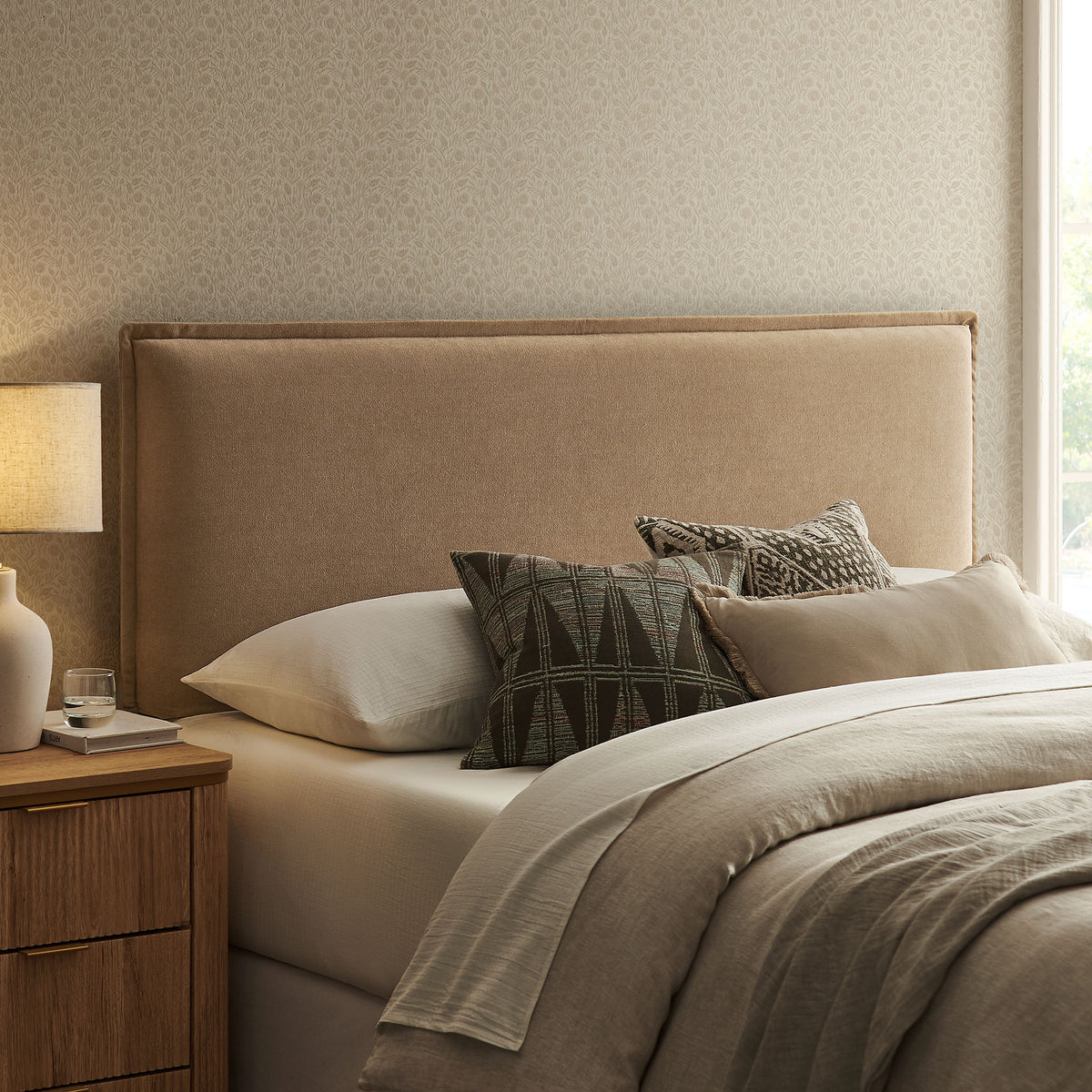 Camille Upholstered Linen Blend Queen Size Headboard by Modway