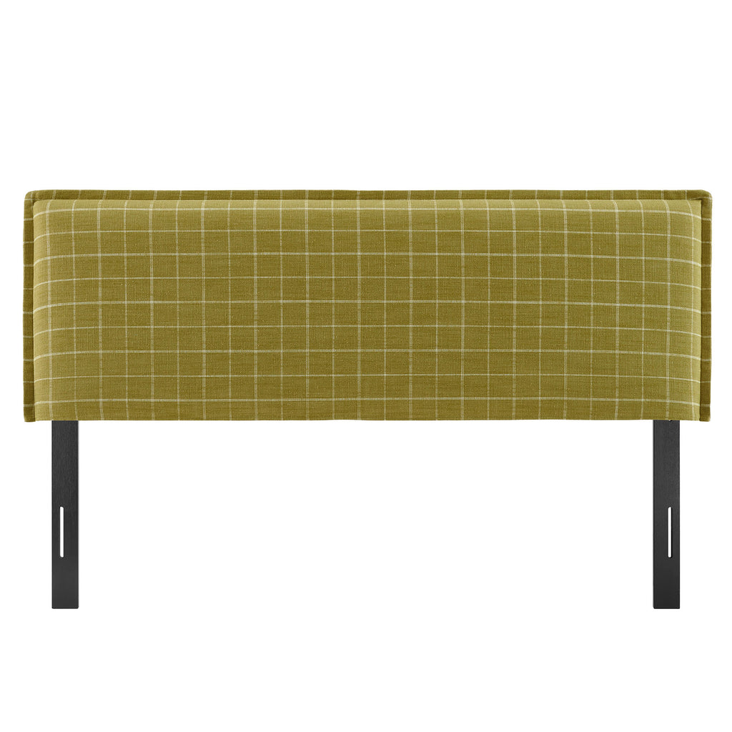 Camille Checkered Linen Blend Queen Size Headboard by Modway
