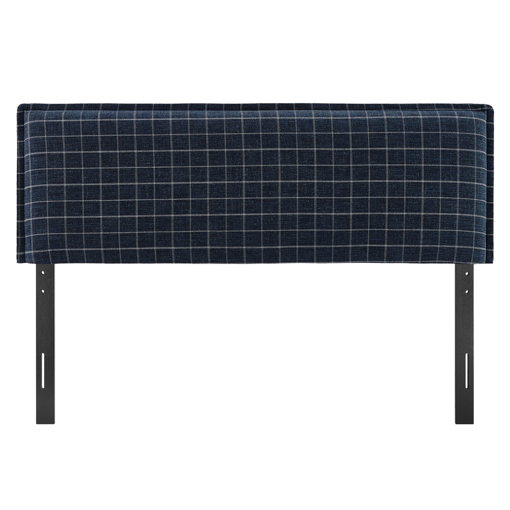 Camille Checkered Linen Blend Queen Size Headboard by Modway