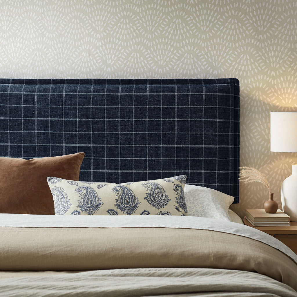 Camille Checkered Linen Blend Queen Size Headboard by Modway