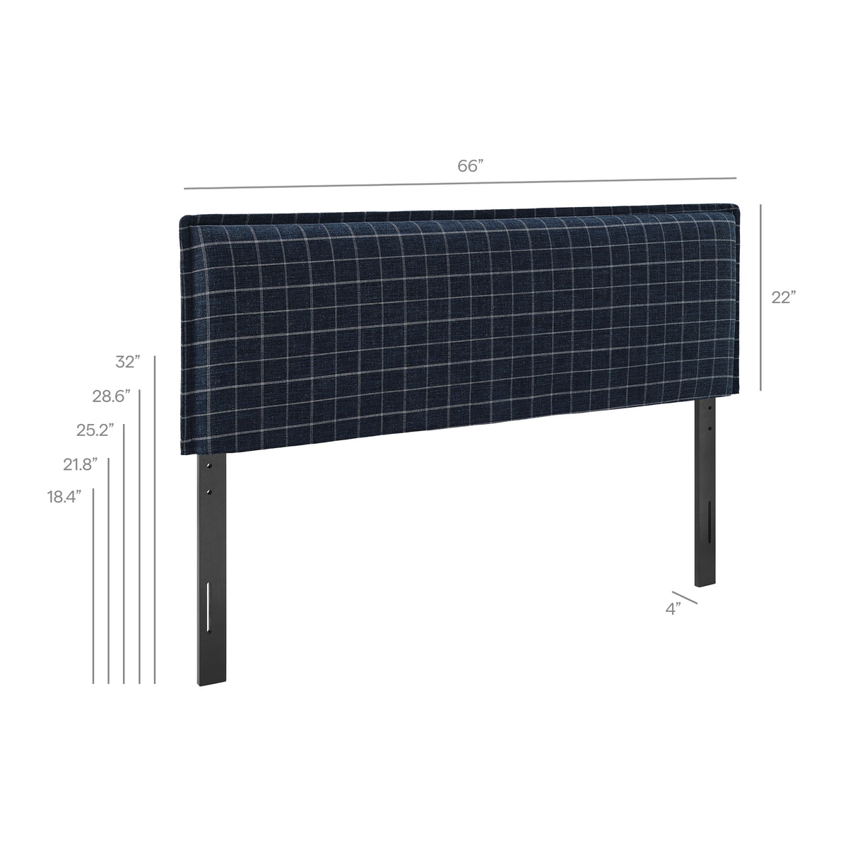 Camille Checkered Linen Blend Queen Size Headboard by Modway