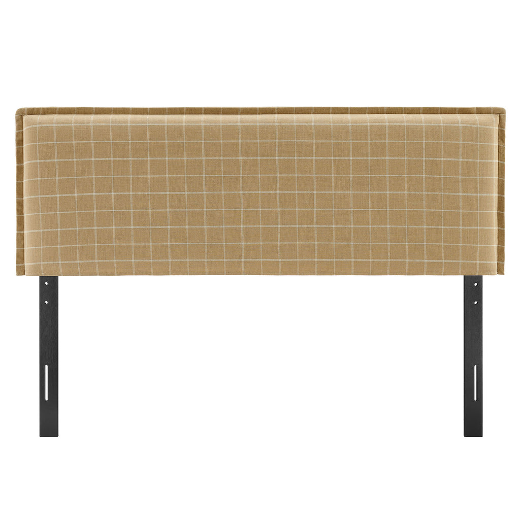 Camille Checkered Linen Blend Queen Size Headboard by Modway