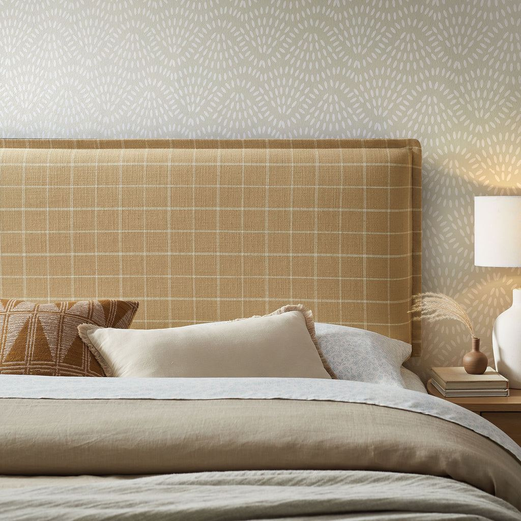 Camille Checkered Linen Blend Queen Size Headboard by Modway