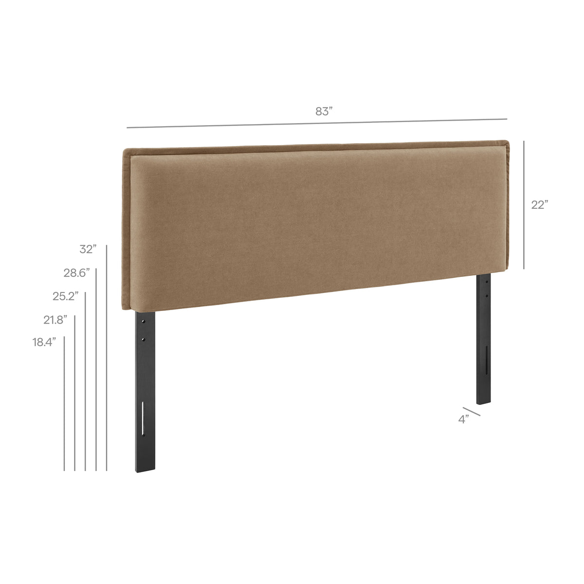 Camille Upholstered Linen Blend King Size Headboard by Modway