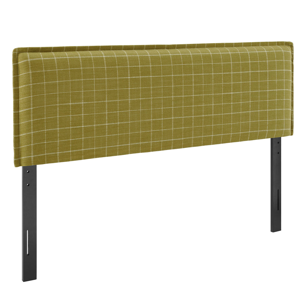Camille Checkered Linen Blend King Size Headboard by Modway