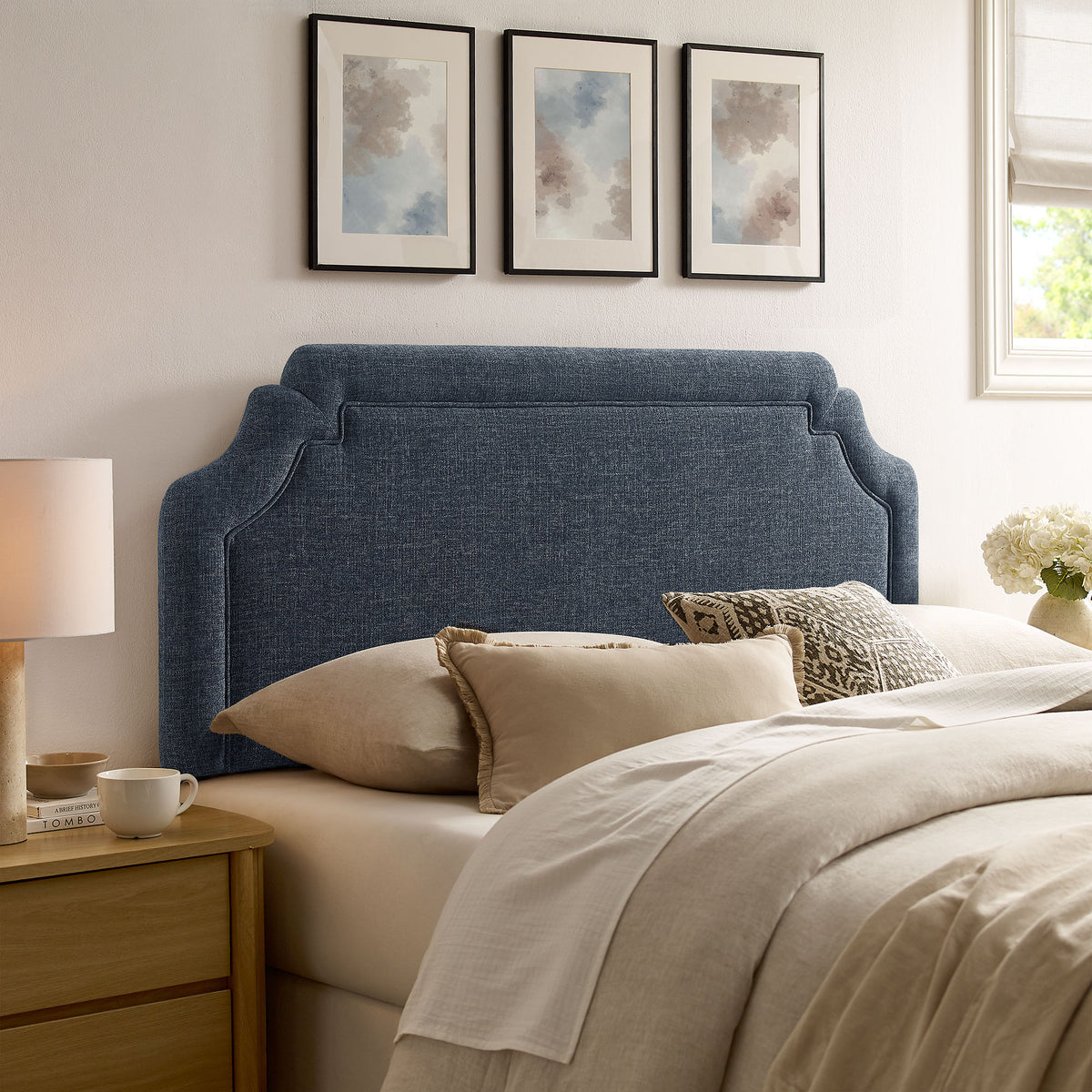Magnolia Upholstered Fabric Queen Size Headboard by Modway