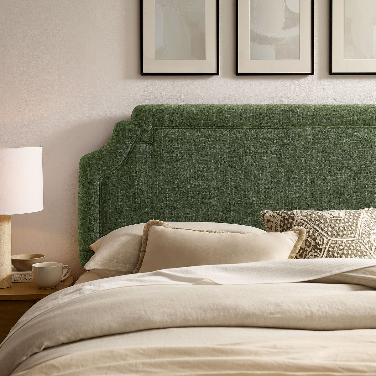 Magnolia Upholstered Fabric King Size Headboard by Modway