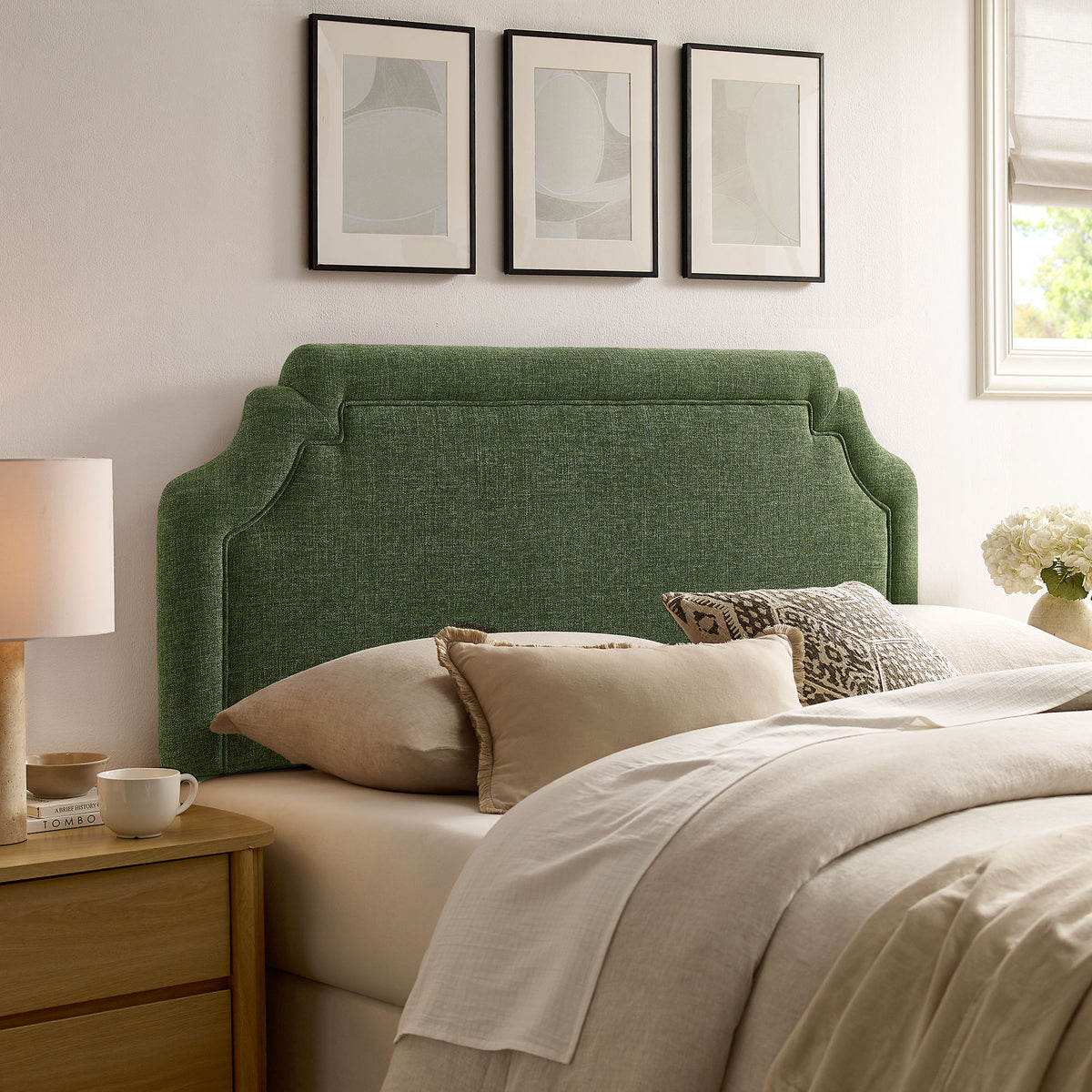 Magnolia Upholstered Fabric King Size Headboard by Modway