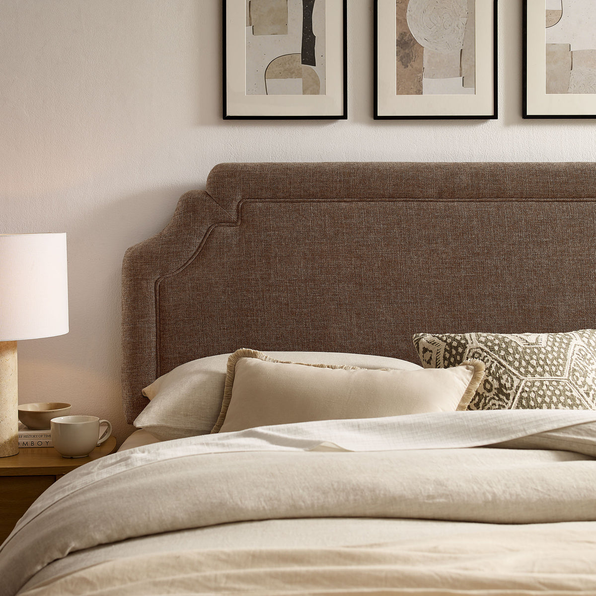 Magnolia Upholstered Fabric King Size Headboard by Modway