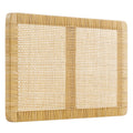 Sandy Wall Mounted Wood and Rattan Twin Size Headboard by Modway