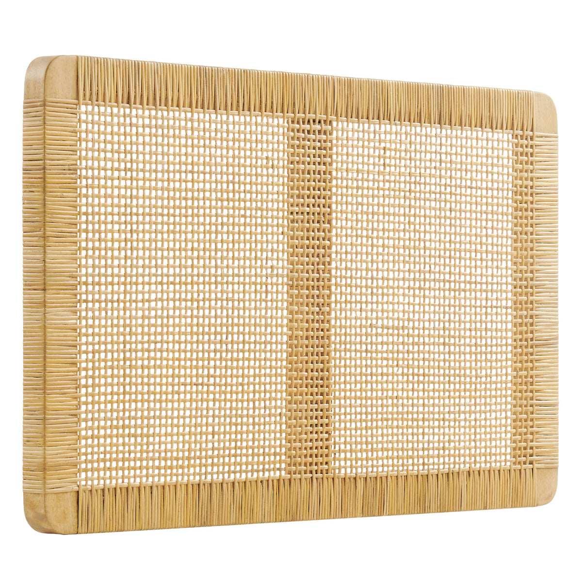 Sandy Wall Mounted Wood and Rattan Twin Size Headboard by Modway