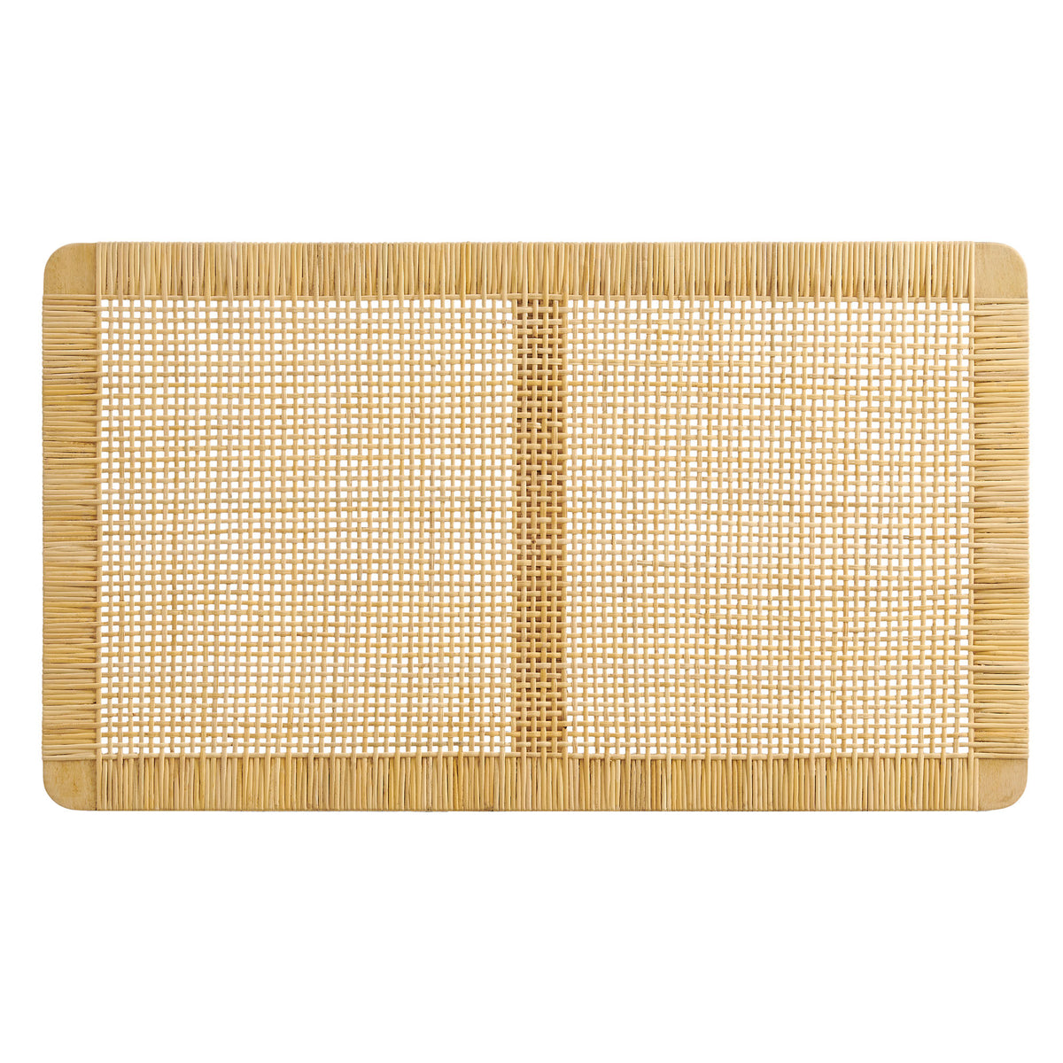 Sandy Wall Mounted Wood and Rattan Twin Size Headboard by Modway