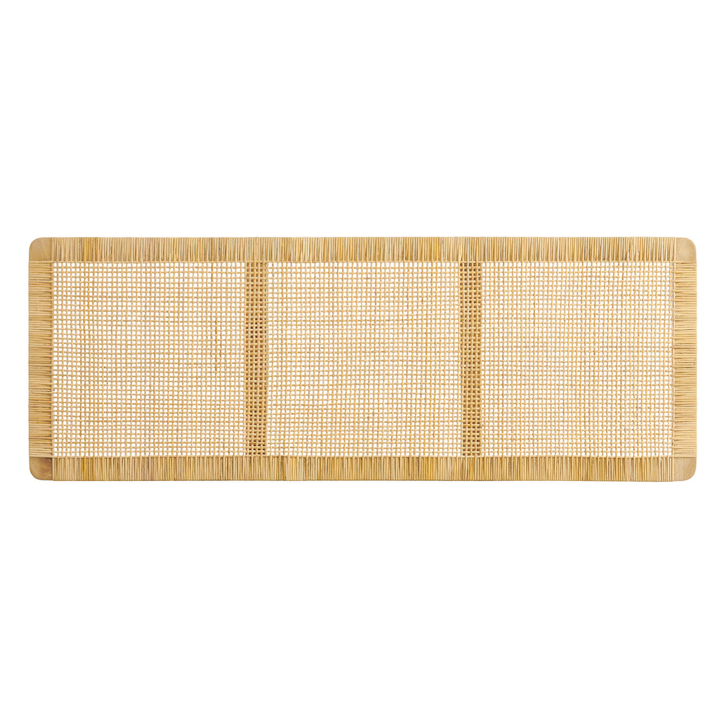 Sandy Wall Mounted Wood and Rattan Queen Size Headboard by Modway