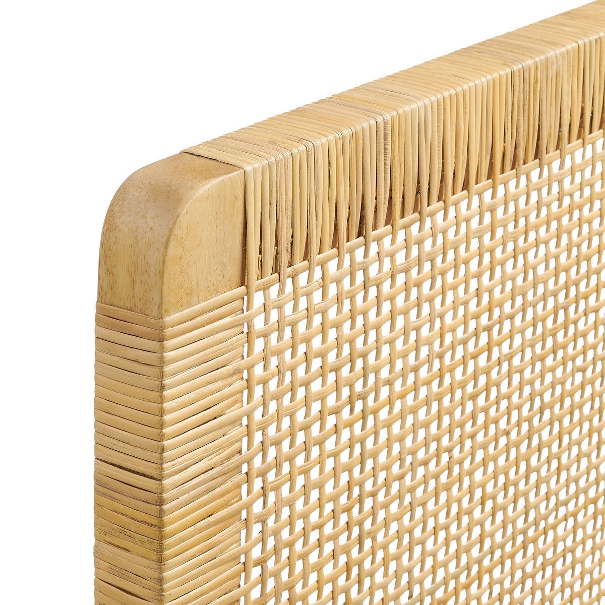 Sandy Wall Mounted Wood and Rattan Queen Size Headboard by Modway