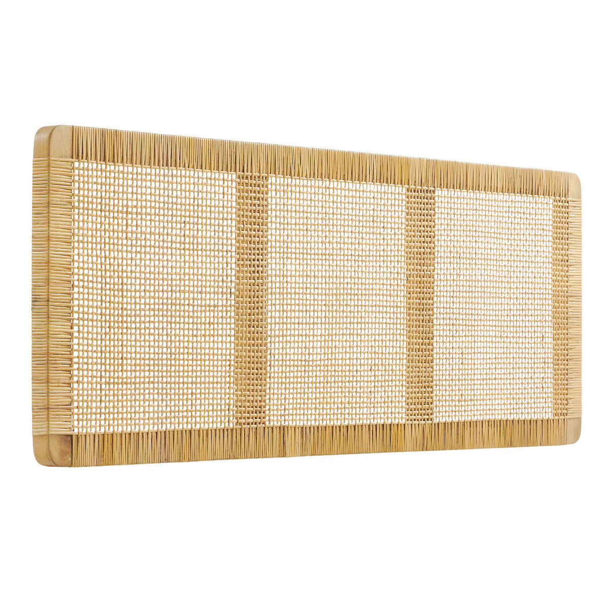 Sandy Wall Mounted Wood and Rattan King Size Headboard by Modway