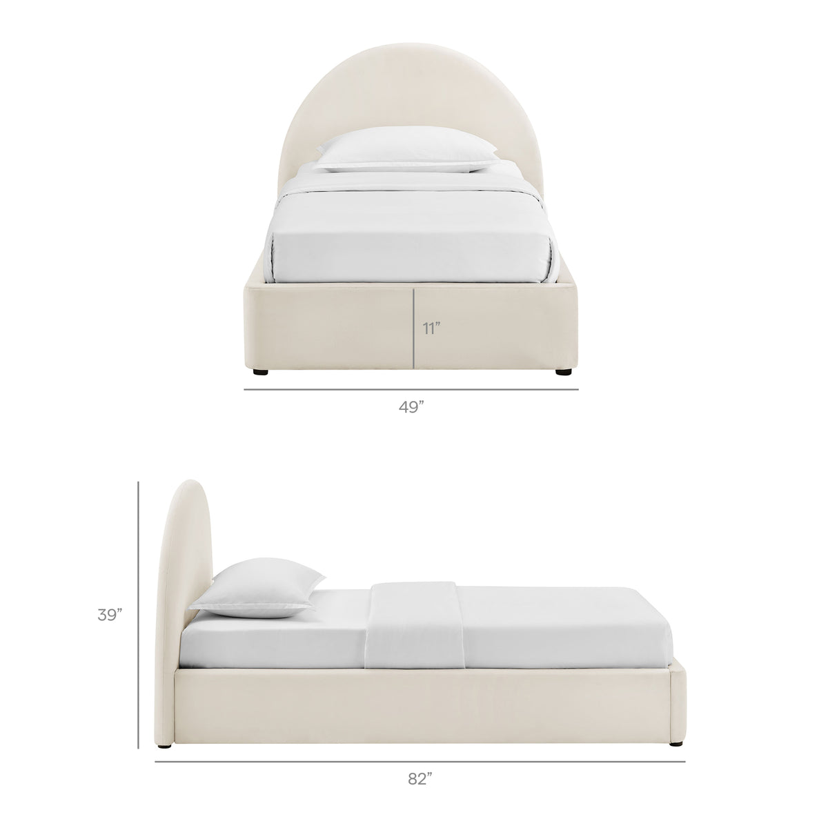 Resort Twin Arched Performance Velvet Storage Platform Bed Frame by Modway
