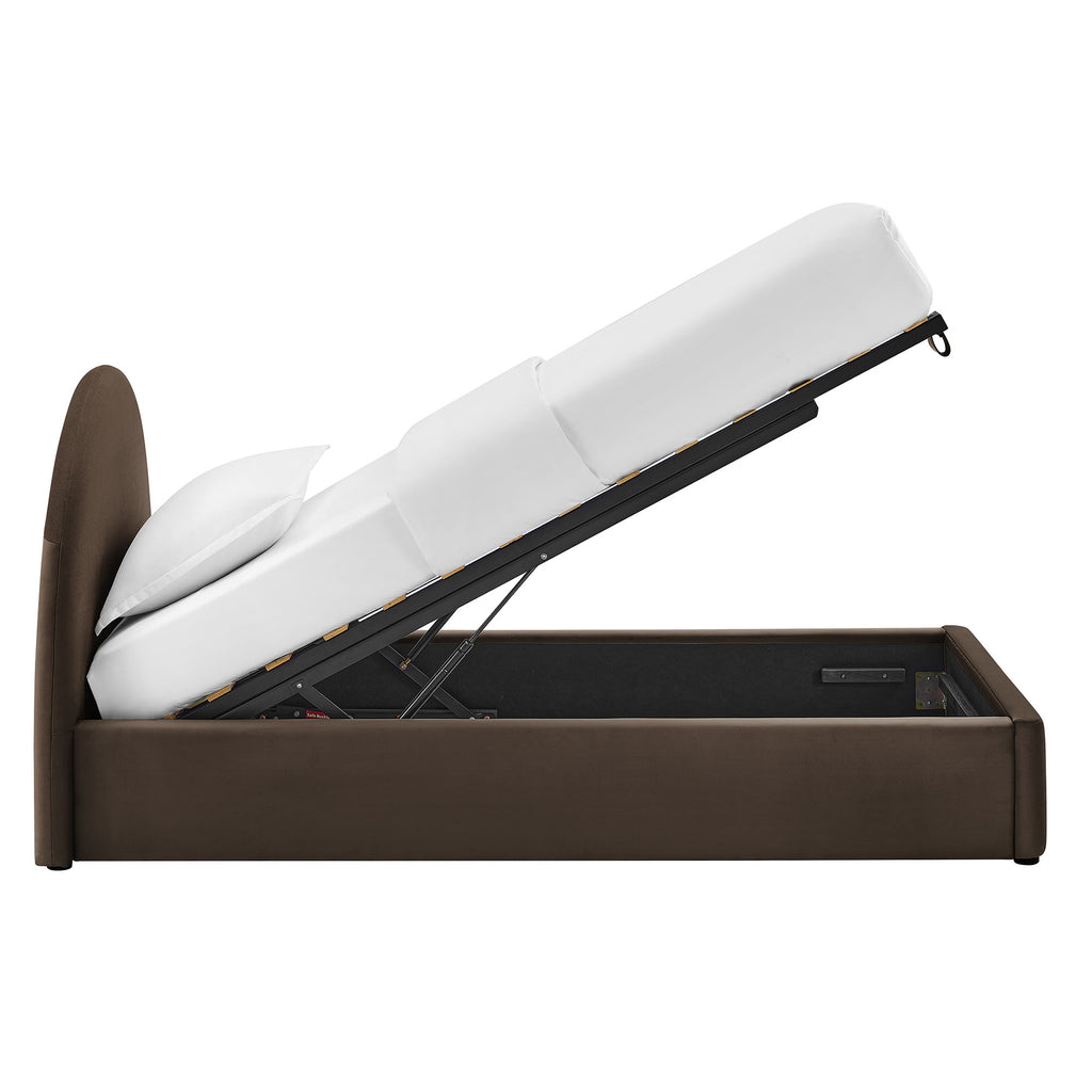 Resort Twin Arched Performance Velvet Storage Platform Bed Frame by Modway